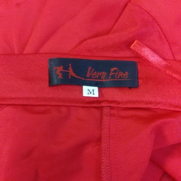 Very Fine Red Long Practice Skirt for Ballroom - Picture 4 of 8